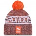 Шапка с помпоном Denver Broncos New Era Orange 2025 Sideline Cold Weather