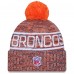 Шапка с помпоном Denver Broncos New Era Orange 2025 Sideline Cold Weather