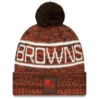 Шапка с помпоном Cleveland Browns New Era Orange 2025 Sideline Cold Weather