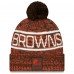 Шапка с помпоном Cleveland Browns New Era Orange 2025 Sideline Cold Weather