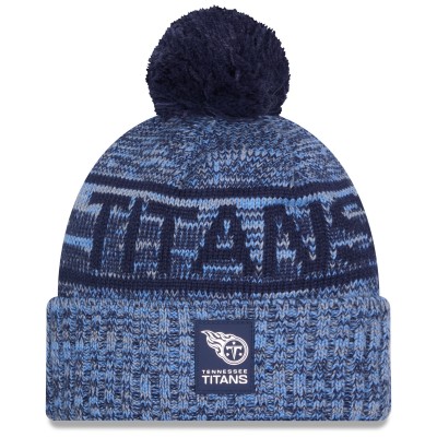 Шапка с помпоном Tennessee Titans New Era Light Blue 2025 Sideline Cold Weather
