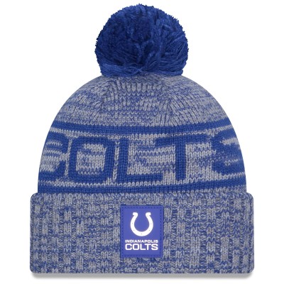 Шапка с помпоном Indianapolis Colts New Era Royal 2025 Sideline Cold Weather