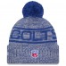 Шапка с помпоном Indianapolis Colts New Era Royal 2025 Sideline Cold Weather