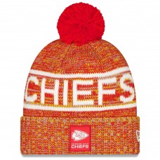 Шапка с помпоном Kansas City Chiefs New Era Red 2025 Sideline Cold Weather