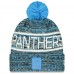 Шапка с помпоном Carolina Panthers New Era Blue 2025 Sideline Cold Weather