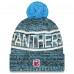 Шапка с помпоном Carolina Panthers New Era Blue 2025 Sideline Cold Weather