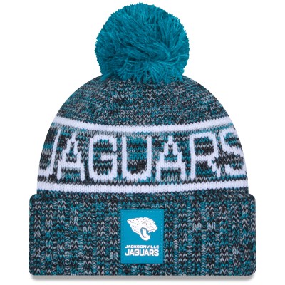 Шапка с помпоном Jacksonville Jaguars New Era Teal 2025 Sideline Cold Weather