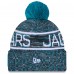 Шапка с помпоном Jacksonville Jaguars New Era Teal 2025 Sideline Cold Weather