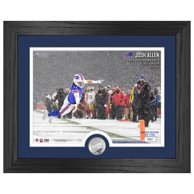 Buffalo Bills Josh Allen Highland Mint 13 x 16 Snow Game Silver Coin Photo Mint