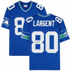 Steve Largent Seattle Seahawks Autographed Fanatics Authentic 1985 Mitchell & Ness Royal Replica Jersey with HOF 95 Inscription