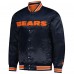 Куртка Chicago Bears Starter Navy/Orange Satin Varsity Reversible