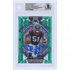 Will Anderson Jr. Houston Texans Autographed 2023 Panini Mosaic Green #376 Beckett Fanatics Witnessed Authenticated Rookie Card