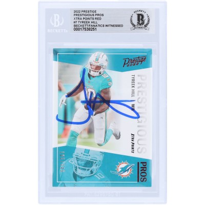 Tyreek Hill Miami Dolphins Autographed 2022 Panini Prestige Xtra Points Red #PP-7 #/449 Beckett Fanatics Witnessed Authenticated Card