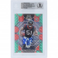 Will Anderson Jr. Houston Texans Autographed 2023 Panini Mosaic Choice Red and Green #376 Beckett Fanatics Witnessed Authenticated Rookie Card
