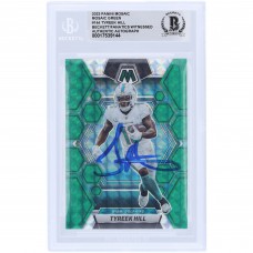 Tyreek Hill Miami Dolphins Autographed 2023 Panini Mosaic Green #144 Beckett Fanatics Witnessed Authenticated Card