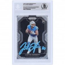 Justin Herbert Los Angeles Chargers Autographed 2020 Panini Chronicles Prizm Black Light Blue Ink #PB-3 Beckett Fanatics Witnessed Authenticated Rookie Card Justin Herbert Los Angeles Chargers Autographed 2020 Panini Chronicles Prizm Black Light Blue Ink #PB-3 Beckett Fanatics Witnessed Authenticated Rookie Card