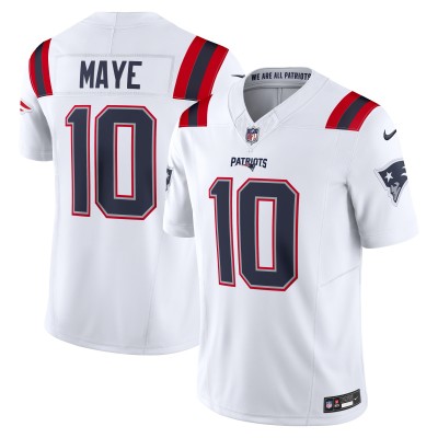 Джерси New England Patriots Drake Maye Nike White Vapor F.U.S.E. Limited