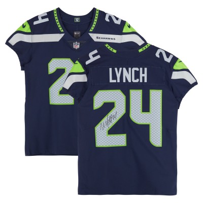 Marshawn Lynch Seattle Seahawks Autographed Fanatics Authentic Nike Navy Elite Jersey