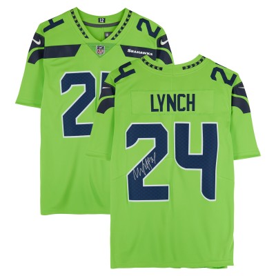 Marshawn Lynch Seattle Seahawks Autographed Fanatics Authentic Nike Green Limited Jersey