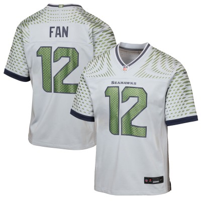 Подростковая Seattle Seahawks 12s Nike Wolf Gray 2025 Rivalries Collection Game Jersey