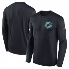 Футболка с длинным рукавом Miami Dolphins Nike Pitch Blue 2025 Rivalries Collection Sideline Legend Dri-FIT