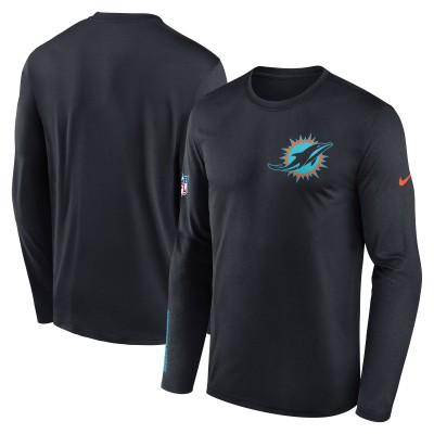 Футболка с длинным рукавом Miami Dolphins Nike Pitch Blue 2025 Rivalries Collection Sideline Legend Dri-FIT