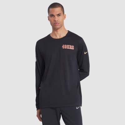 Футболка с длинным рукавом San Francisco 49ers Nike Black 2025 Rivalries Collection Sideline Legend Dri-FIT