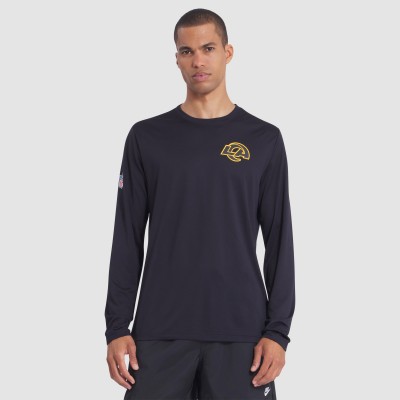 Футболка с длинным рукавом Los Angeles Rams Nike Midnight Blue 2025 Rivalries Collection Sideline Legend Dri-FIT
