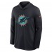 Футболка с длинным рукавом с капюшоном Miami Dolphins Nike Pitch Blue 2025 Rivalries Collection Sideline Dri-FIT