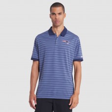 New England Patriots Nike Blue 2025 Rivalries Collection Sideline Victory Striped Dri-FIT Polo