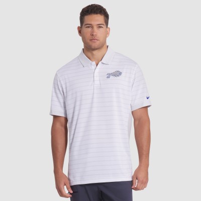 Buffalo Bills Nike White 2025 Rivalries Collection Sideline Victory Striped Dri-FIT Polo