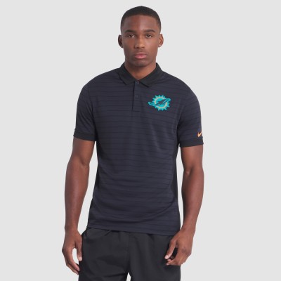 Miami Dolphins Nike Navy 2025 Rivalries Collection Sideline Victory Striped Dri-FIT Polo