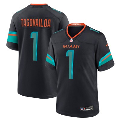 Игровая джерси Miami Dolphins Tua Tagovailoa Nike Pitch Blue 2025 Rivalries Collection Game