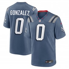 Игровая джерси New England Patriots Christian Gonzalez Nike Storm Blue 2025 Rivalries Collection Game