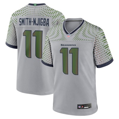 Игровая джерси Seattle Seahawks Jaxon Smith-Njigba Nike Wolf Gray 2025 Rivalries Collection Game