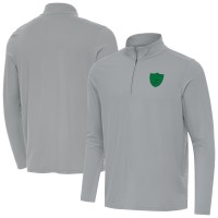 Las Vegas Raiders Antigua Gray St Patrick Day Intent Quarter-Zip Pullover Top