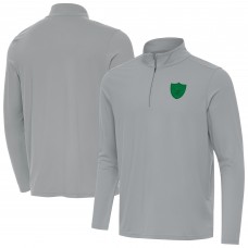 Las Vegas Raiders Antigua Gray St Patrick Day Intent Quarter-Zip Pullover Top