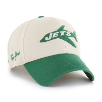 Бейсболка New York Jets 47 Cream/Kelly Green Fairfield MVP Throwback