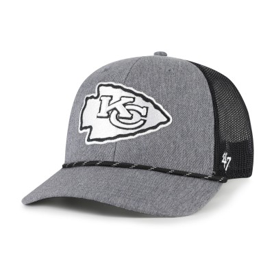 Бейсболка Kansas City Chiefs 47 Heather Charcoal Carbon Rope Trucker