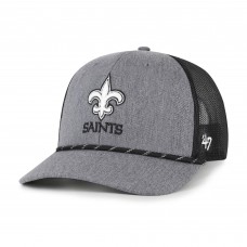 Бейсболка New Orleans Saints 47 Heather Charcoal Carbon Rope Trucker
