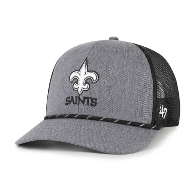 Бейсболка New Orleans Saints 47 Heather Charcoal Carbon Rope Trucker