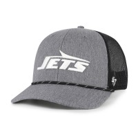 Бейсболка New York Jets 47 Heather Charcoal Carbon Rope Trucker