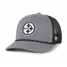 Бейсболка Pittsburgh Steelers 47 Heather Charcoal Carbon Rope Trucker