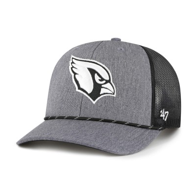 Бейсболка Arizona Cardinals 47 Heather Charcoal Carbon Rope Trucker