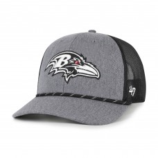 Бейсболка Baltimore Ravens 47 Heather Charcoal Carbon Rope Trucker