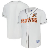 Cleveland Browns Starter White Relay Vintage Full-Button Baseball Jersey