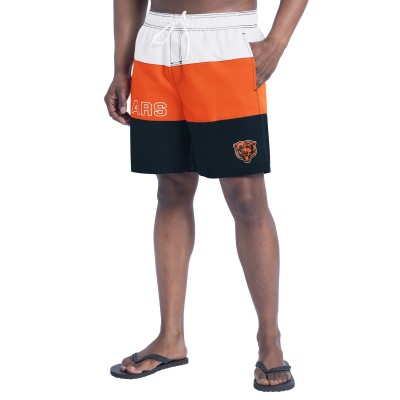 Шорты Chicago Bears G-III Sports by Carl Banks Navy/Orange Sunrise Volley Swim