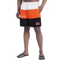 Cincinnati Bengals G-III Sports by Carl Banks Black/Orange Sunrise Volley Swim Shorts