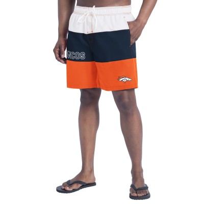 Шорты Denver Broncos G-III Sports by Carl Banks Orange/Navy Sunrise Volley Swim