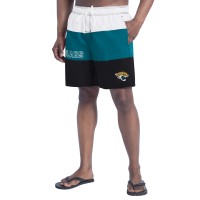 Jacksonville Jaguars G-III Sports by Carl Banks Black/Teal Sunrise Volley Swim Shorts